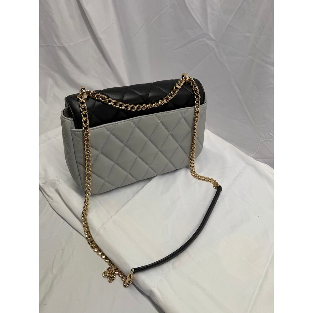 Rare Kate Spade Quilted Color‑Block Shoulder Bag – Black & Beige – Gold Chain - Picture 4 of 8